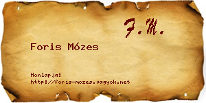 Foris Mózes névjegykártya