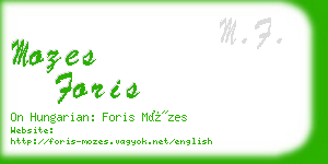 mozes foris business card